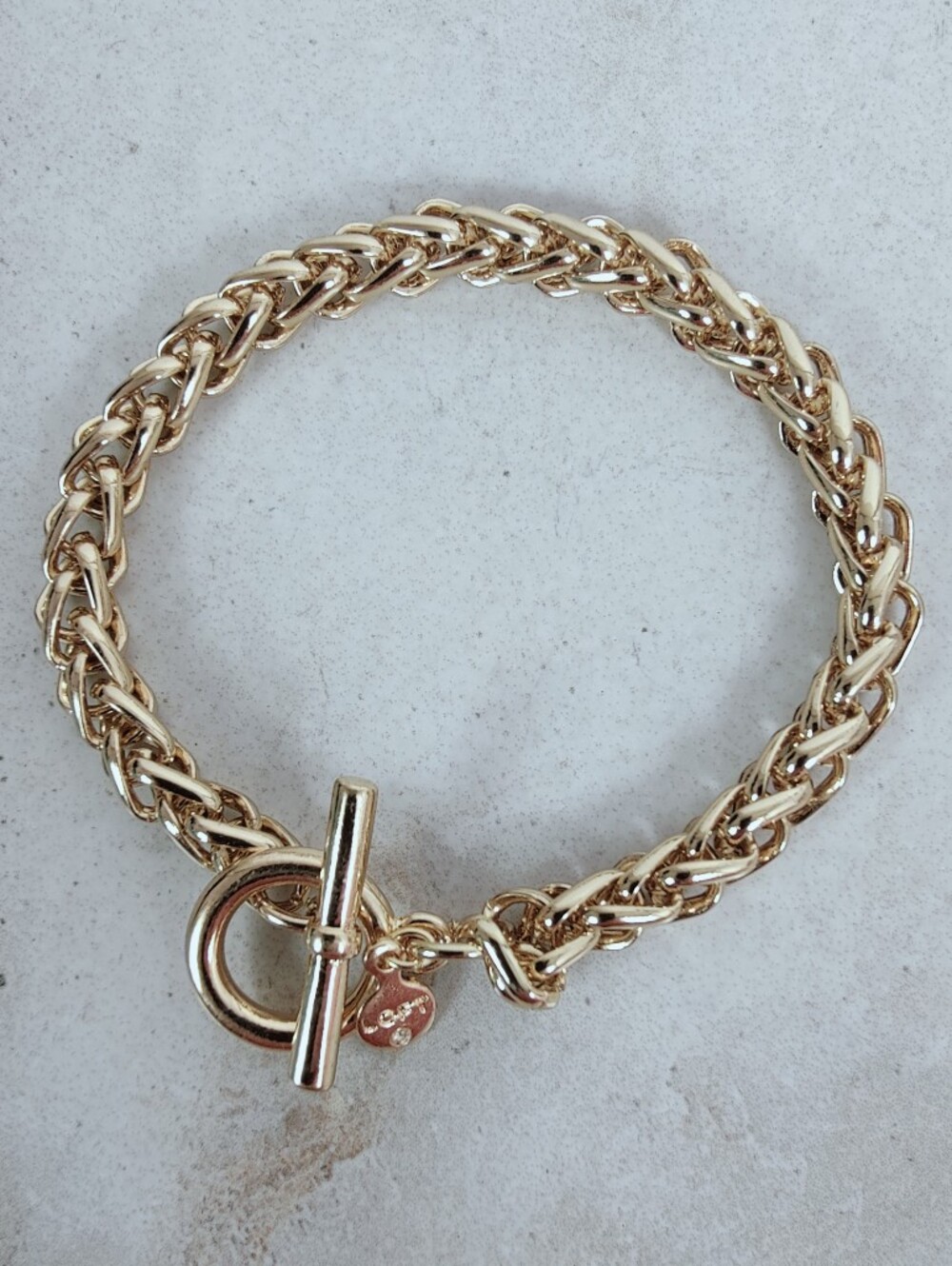 LOFT Gold Tone T-Bar Chain Link Bracelet